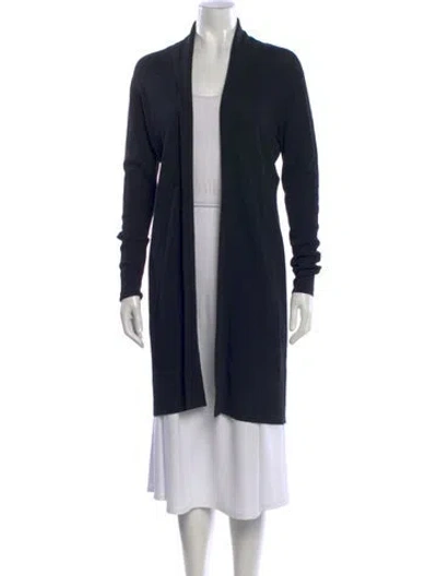 Pre-owned Donna Karan Wool Open Front Sweater In Black