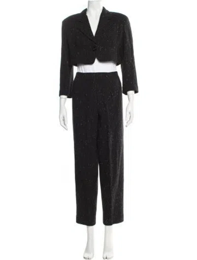 Pre-owned Donna Karan Wool Pantsuit In Black