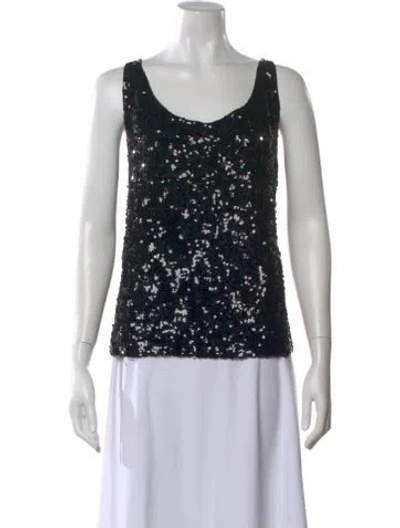 Pre-owned Donna Karan Wool Patterned Top In Black