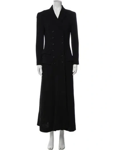 Pre-owned Donna Karan Wool Peacoat In Black