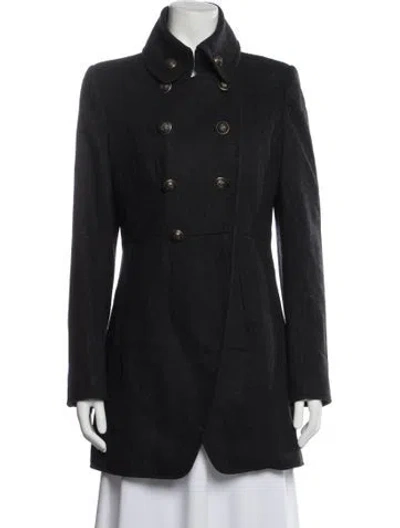 Pre-owned Donna Karan Wool Peacoat In Blue