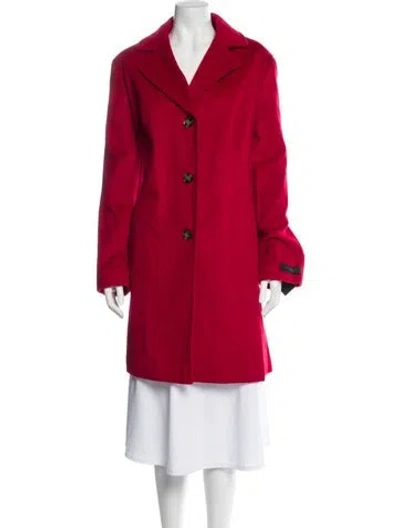 Pre-owned Donna Karan Wool Peacoat In Red