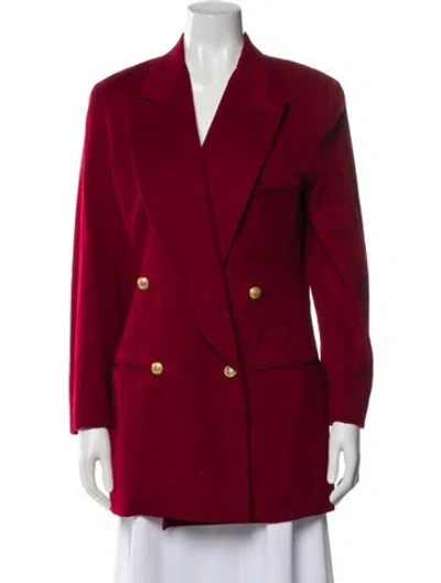 Pre-owned Donna Karan Wool Peacoat In Red