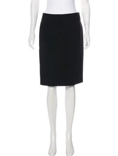 Pre-owned Donna Karan Wool Pencil Skirt In Black