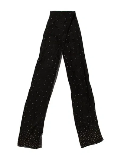 Pre-owned Donna Karan Wool Printed Bandeau In Black