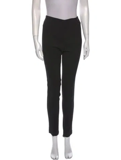 Pre-owned Donna Karan Wool Skinny Leg Pants In Black