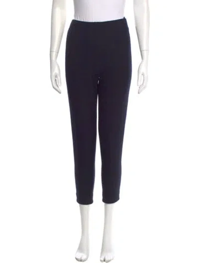 Pre-owned Donna Karan Wool Skinny Leg Pants In Black