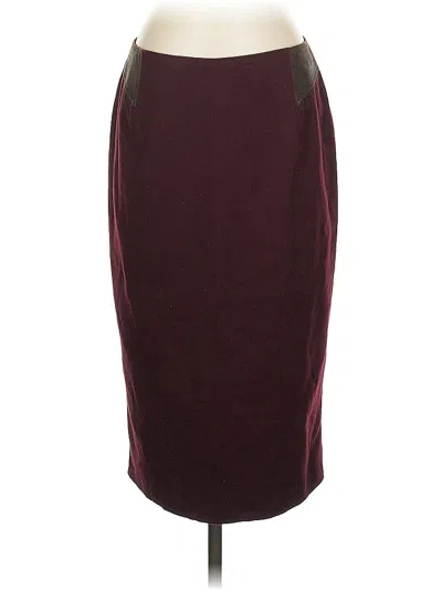 Pre-owned Donna Karan Wool Skirt In Burgundy