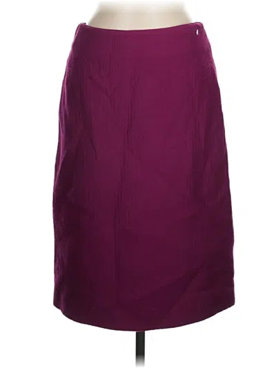 Pre-owned Donna Karan Wool Skirt In Burgundy