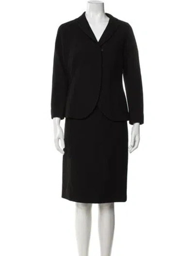 Pre-owned Donna Karan Wool Skirt Suit In Black
