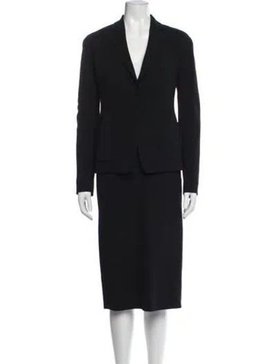 Pre-owned Donna Karan Wool Skirt Suit In Black