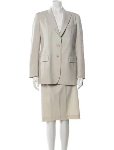 Pre-owned Donna Karan Wool Skirt Suit In Neutrals