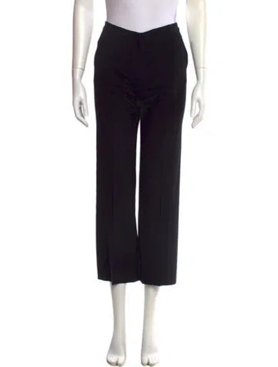 Pre-owned Donna Karan Wool Straight Leg Pants In Black