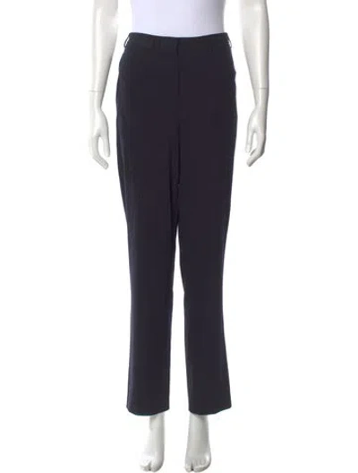 Pre-owned Donna Karan Wool Straight Leg Pants In Black