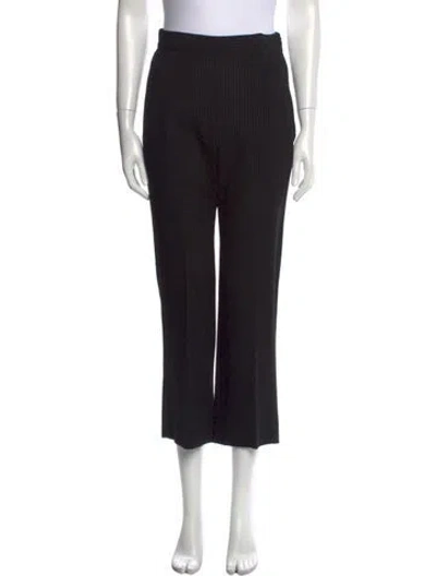 Pre-owned Donna Karan Wool Straight Leg Pants In Black