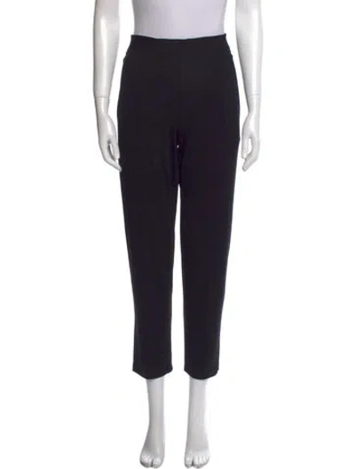 Pre-owned Donna Karan Wool Straight Leg Pants In Black