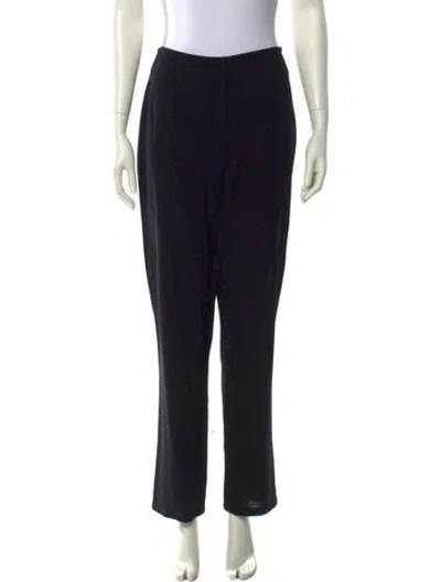 Pre-owned Donna Karan Wool Straight Leg Pants In Black