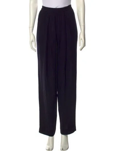 Pre-owned Donna Karan Wool Straight Leg Pants In Black