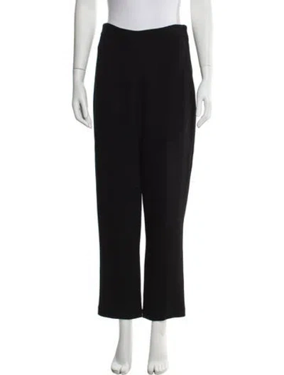 Pre-owned Donna Karan Wool Straight Leg Pants In Black