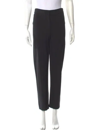 Pre-owned Donna Karan Wool Straight Leg Pants In Black