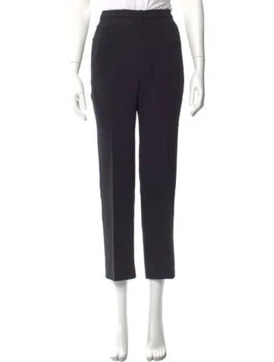 Pre-owned Donna Karan Wool Straight Leg Pants In Black
