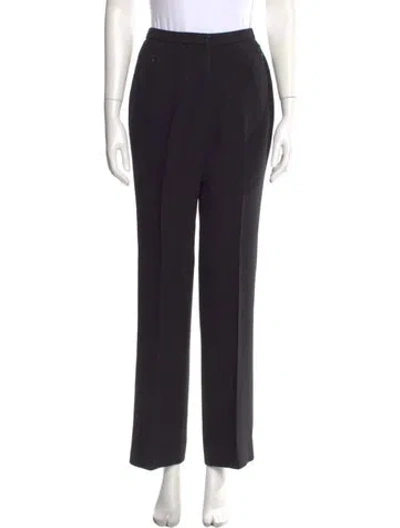 Pre-owned Donna Karan Wool Straight Leg Pants In Black
