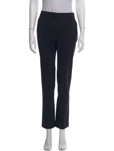 Pre-owned Donna Karan Wool Straight Leg Pants In Black