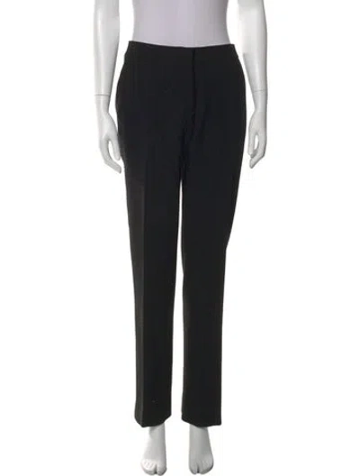 Pre-owned Donna Karan Wool Straight Leg Pants In Black