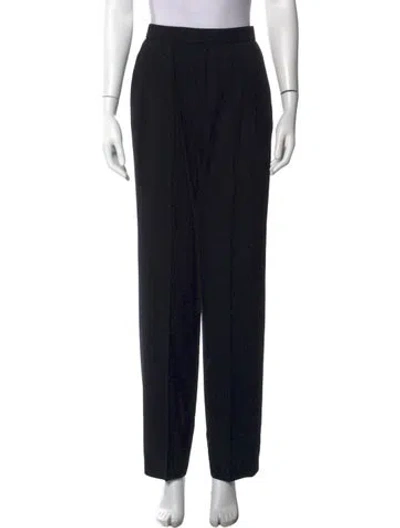 Pre-owned Donna Karan Wool Straight Leg Pants In Black
