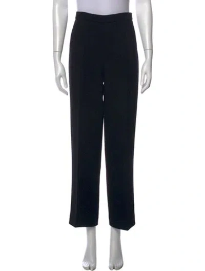 Pre-owned Donna Karan Wool Straight Leg Pants In Black