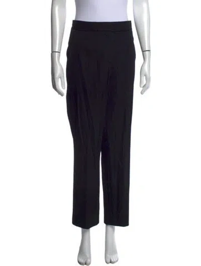 Pre-owned Donna Karan Wool Straight Leg Pants In Black