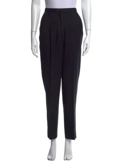 Pre-owned Donna Karan Wool Straight Leg Pants In Black