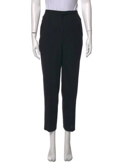 Pre-owned Donna Karan Wool Straight Leg Pants In Black