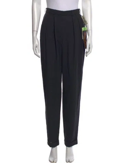 Pre-owned Donna Karan Wool Straight Leg Pants In Black