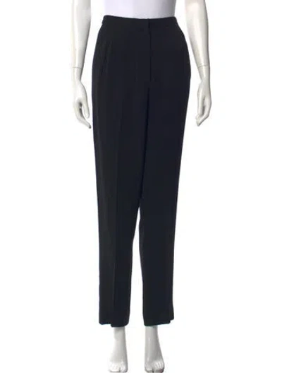Pre-owned Donna Karan Wool Straight Leg Pants In Black