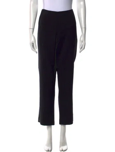 Pre-owned Donna Karan Wool Straight Leg Pants In Black