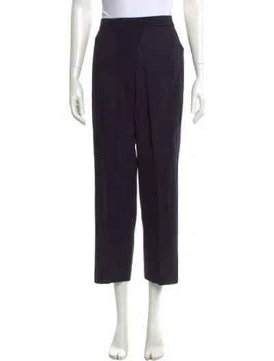 Pre-owned Donna Karan Wool Straight Leg Pants In Blue