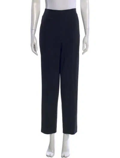 Pre-owned Donna Karan Wool Straight Leg Pants In Blue