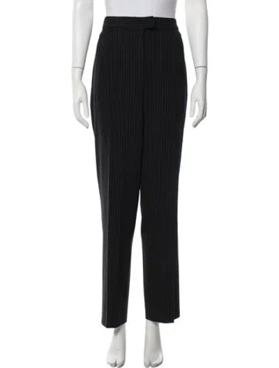 Pre-owned Donna Karan Wool Straight Leg Pants In Blue