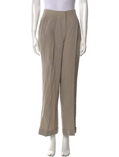 Pre-owned Donna Karan Wool Straight Leg Pants In Neutral