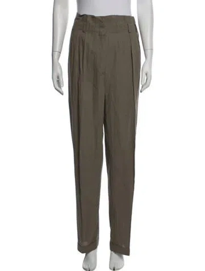 Pre-owned Donna Karan Wool Straight Leg Pants In Neutrals