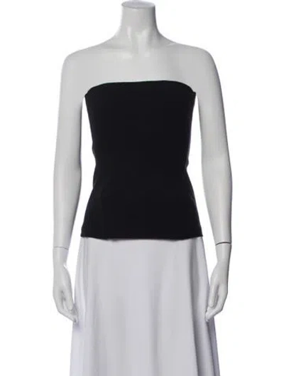 Pre-owned Donna Karan Wool Strapless Top In Black