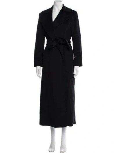 Pre-owned Donna Karan Wool Trench Coat In Black
