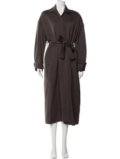 Pre-owned Donna Karan Wool Trench Coat In Brown
