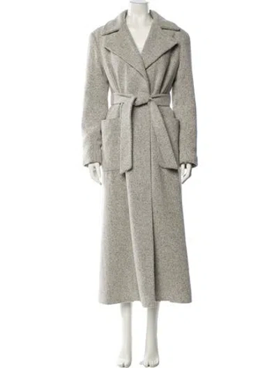 Pre-owned Donna Karan Wool Trench Coat In Gray
