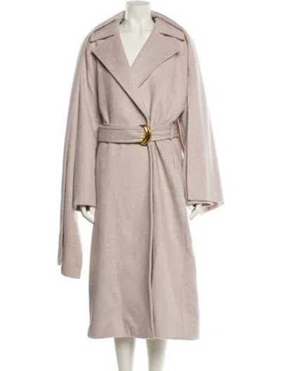 Pre-owned Donna Karan Wool Trench Coat In Neutral