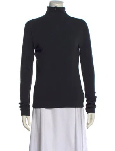 Pre-owned Donna Karan Wool Turtleneck Sweatshirt W/ Tags In Black