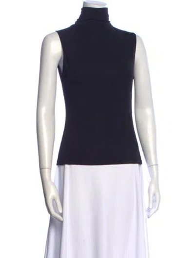 Pre-owned Donna Karan Wool Turtleneck Top In Black