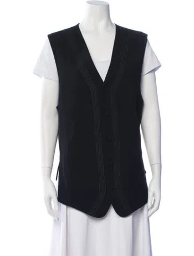 Pre-owned Donna Karan Wool Vest In Black
