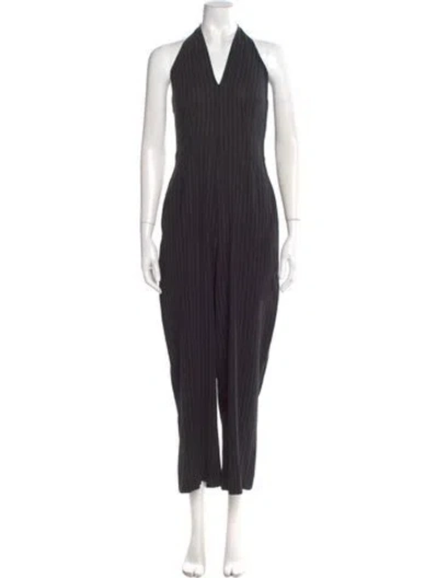 Pre-owned Donna Karan Wool V-neck Jumpsuit In Black
